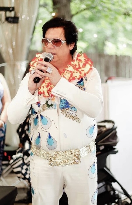 EJ Sharp performing in Elvis tribute costume
